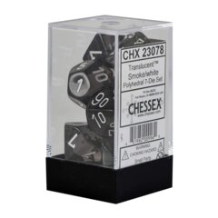 Translucent Smoke/white Polyhedral 7-Die Set CHX 23078